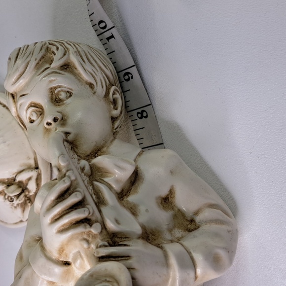 Boy Playing Saxophone Girl Holding Ears Vintage 1971 Kendrick Unversal Statuary - Picture 11 of 12
